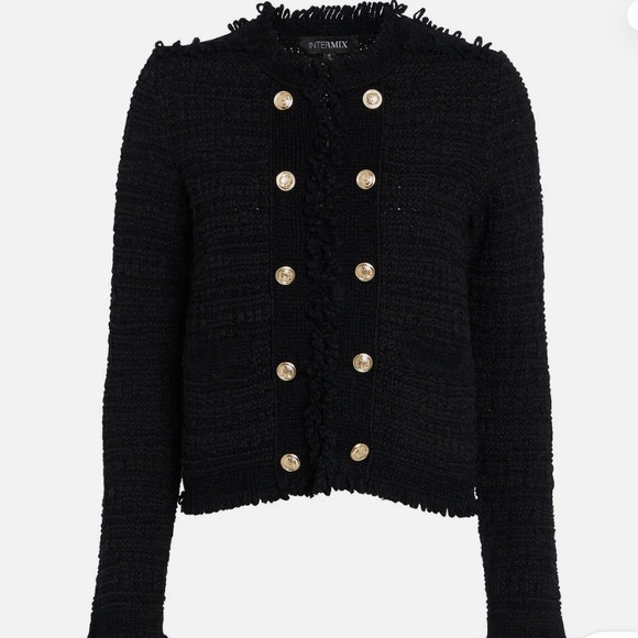 INTERMIX Jackets & Blazers - INTERMIX Tweed Lila Knit Lady Jacket, Black size 6